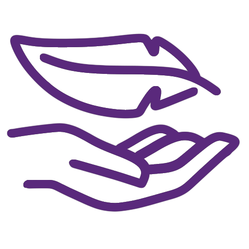 skin safe icon with a hand and a leaf